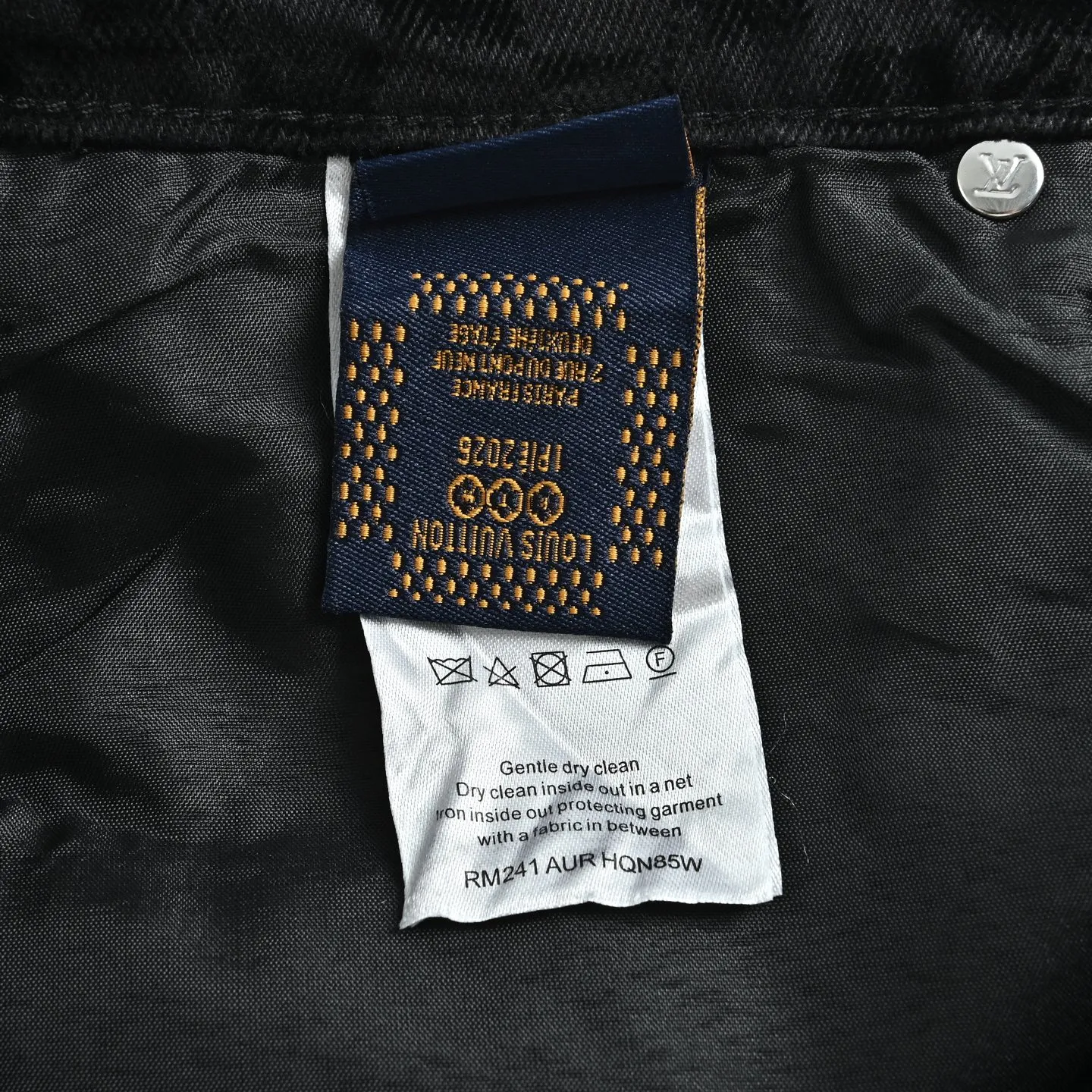 Louis Vuitton/Louis Vuitton mosaic flocking checkerboard patchwork jeans